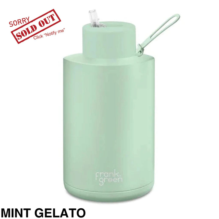 Frank Green 68Oz (2L) Stainless Steel Ceramic Reusable Straw Bottle Mint Gelato