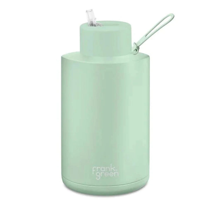 Frank Green 68Oz (2L) Stainless Steel Ceramic Reusable Straw Bottle Mint Gelato