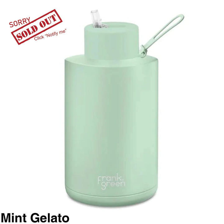 Frank Green 68Oz (2L) Stainless Steel Ceramic Reusable Straw Bottle Mint Gelato