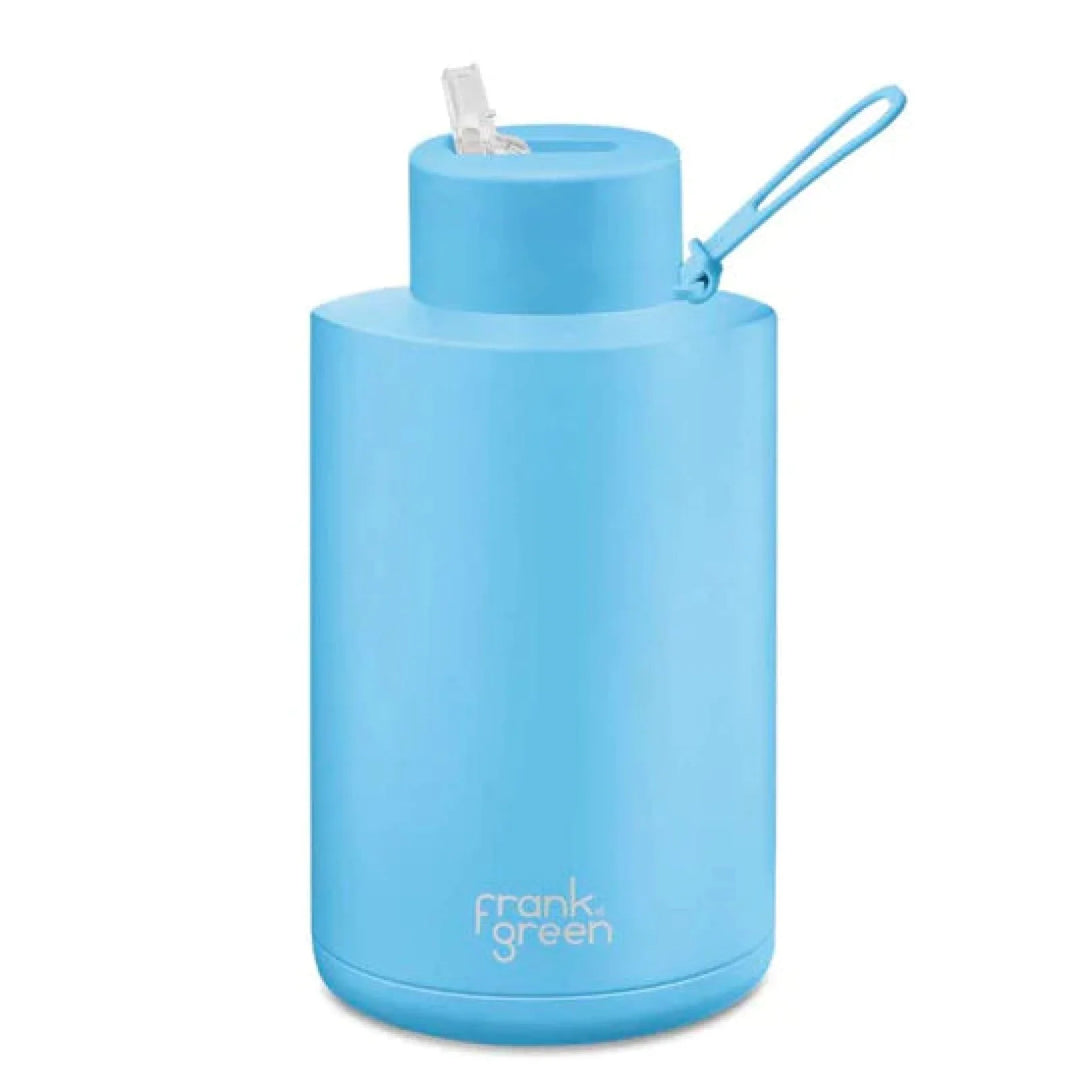 Frank Green 68Oz (2L) Stainless Steel Ceramic Reusable Straw Bottle Sky Blue