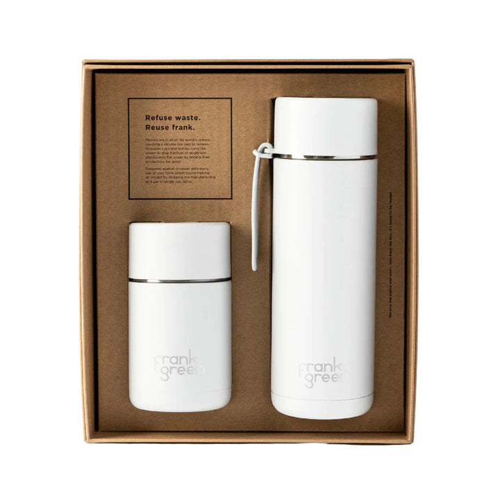 Frank Green Desk Buddy Gift Set 10Oz Cup & 20Oz Straw Bottle Cloud