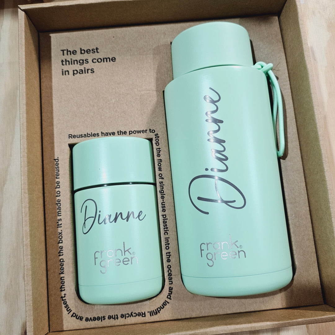 Frank Green Eco Gift Set 10Oz Cup & 34Oz Straw Bottle Mint Gelato
