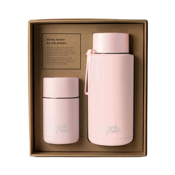 Frank Green Eco Gift Set 10Oz Cup & 34Oz Straw Bottle Blushed