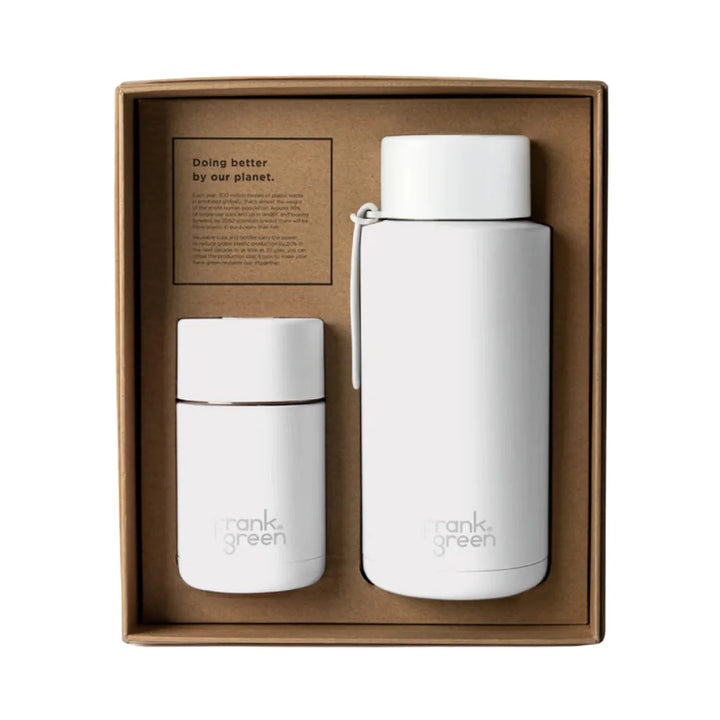 Frank Green Eco Gift Set 10Oz Cup & 34Oz Straw Bottle Cloud