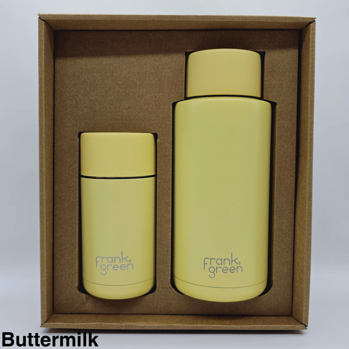 Frank Green Essentials Gift Set Large 12Oz Cup & 34Oz Straw Bottle