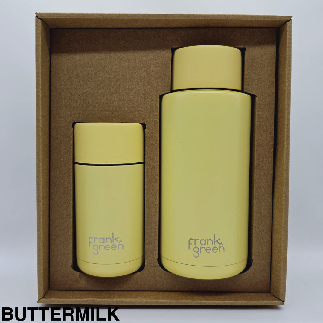 Frank Green Essentials Gift Set Large 12Oz Cup & 34Oz Straw Bottle