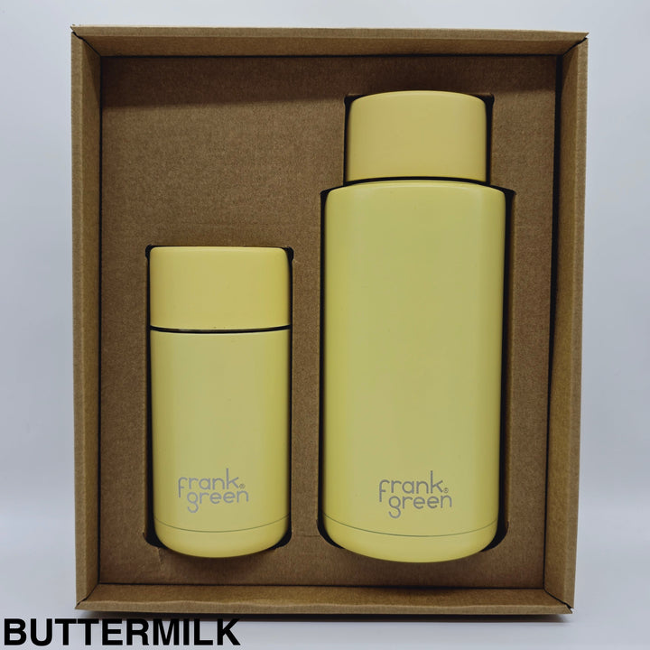 Frank Green Essentials Gift Set Large 12Oz Cup & 34Oz Straw Bottle