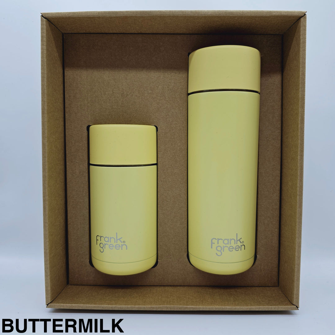 Frank Green Essentials Gift Set Small 12Oz Cup & 20Oz Straw Bottle Buttermilk