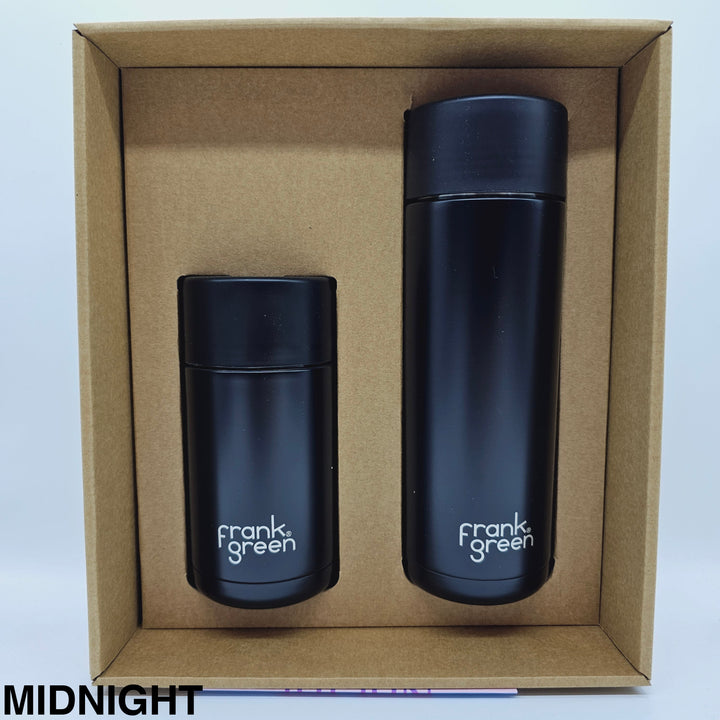 Frank Green Essentials Gift Set Small 12Oz Cup & 20Oz Straw Bottle Midnight