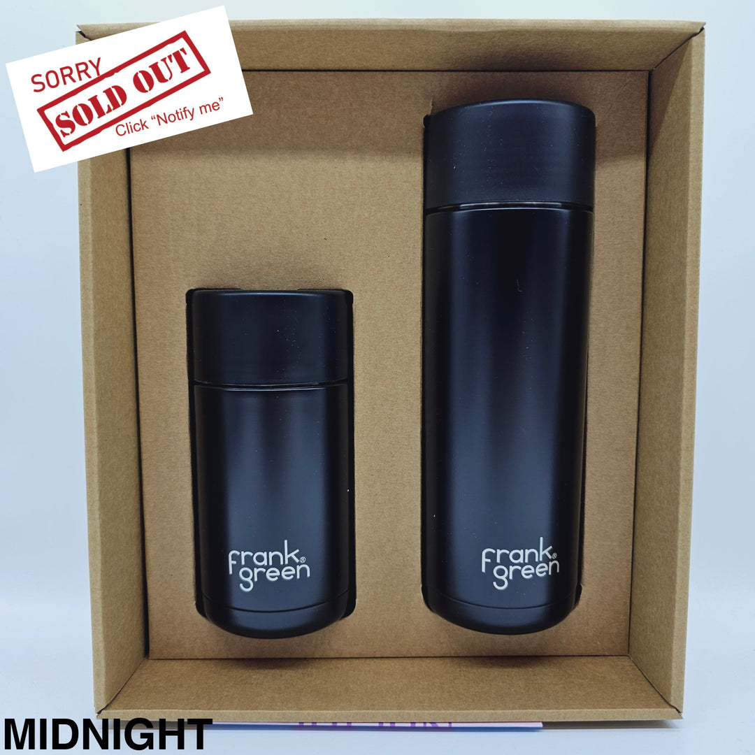 Frank Green Essentials Gift Set Small 12Oz Cup & 20Oz Straw Bottle Midnight
