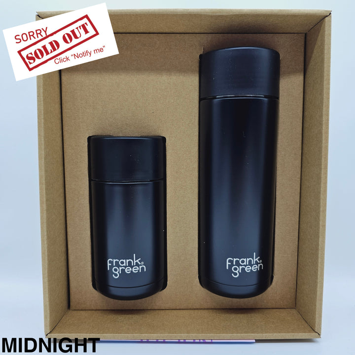 Frank Green Essentials Gift Set Small 12Oz Cup & 20Oz Straw Bottle Midnight