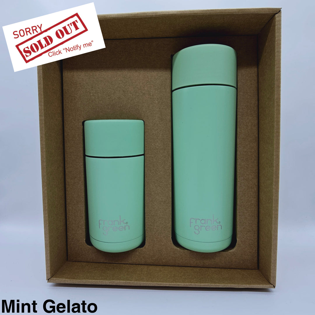 Frank Green Essentials Gift Set Small 12Oz Cup & 20Oz Straw Bottle Mint Gelato