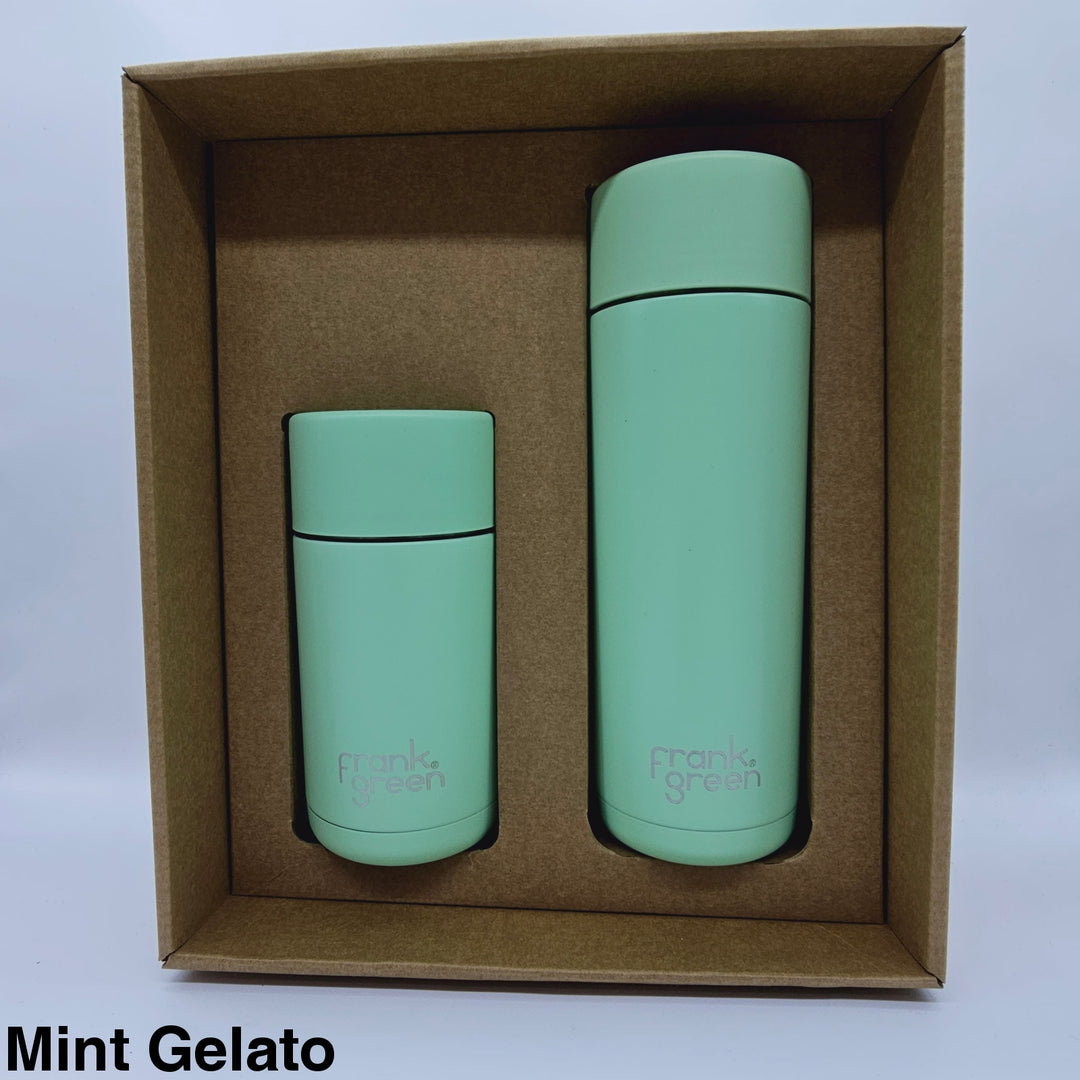 Frank Green Essentials Gift Set Small 12Oz Cup & 20Oz Straw Bottle Mint Gelato