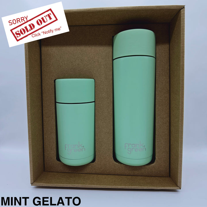 Frank Green Essentials Gift Set Small 12Oz Cup & 20Oz Straw Bottle Mint Gelato