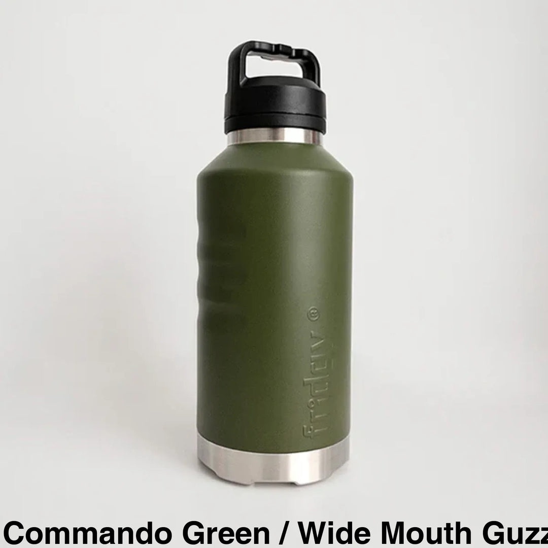 Fridgy 1.9L Insulated Bottle Commando Green / Sipper Straw Lid