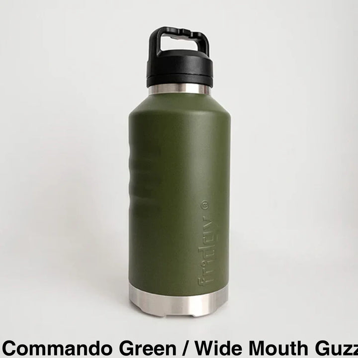 Fridgy 1.9L Insulated Bottle Commando Green / Sipper Straw Lid