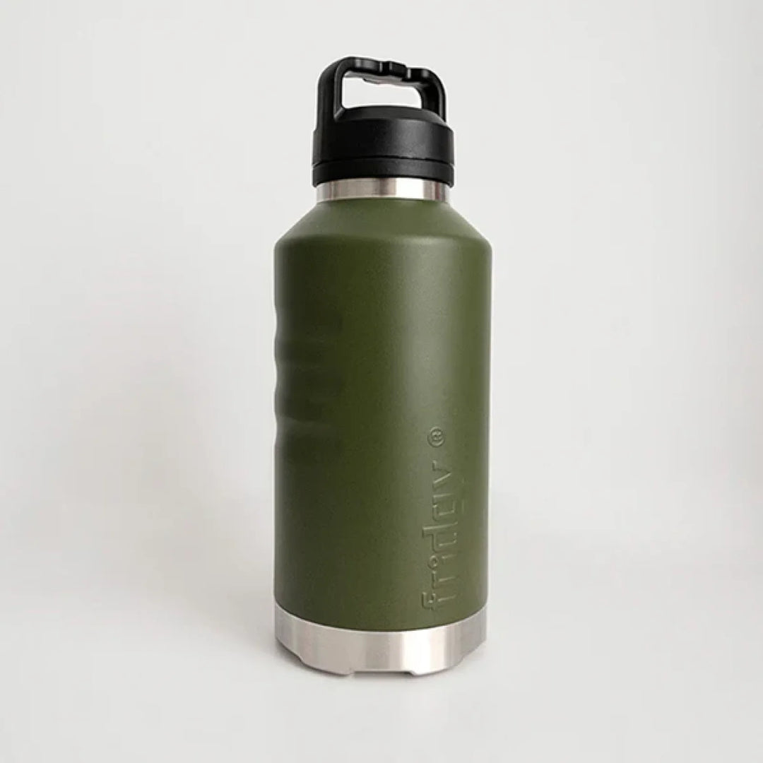 Fridgy 1.9L Insulated Bottle Commando Green / Sipper Straw Lid