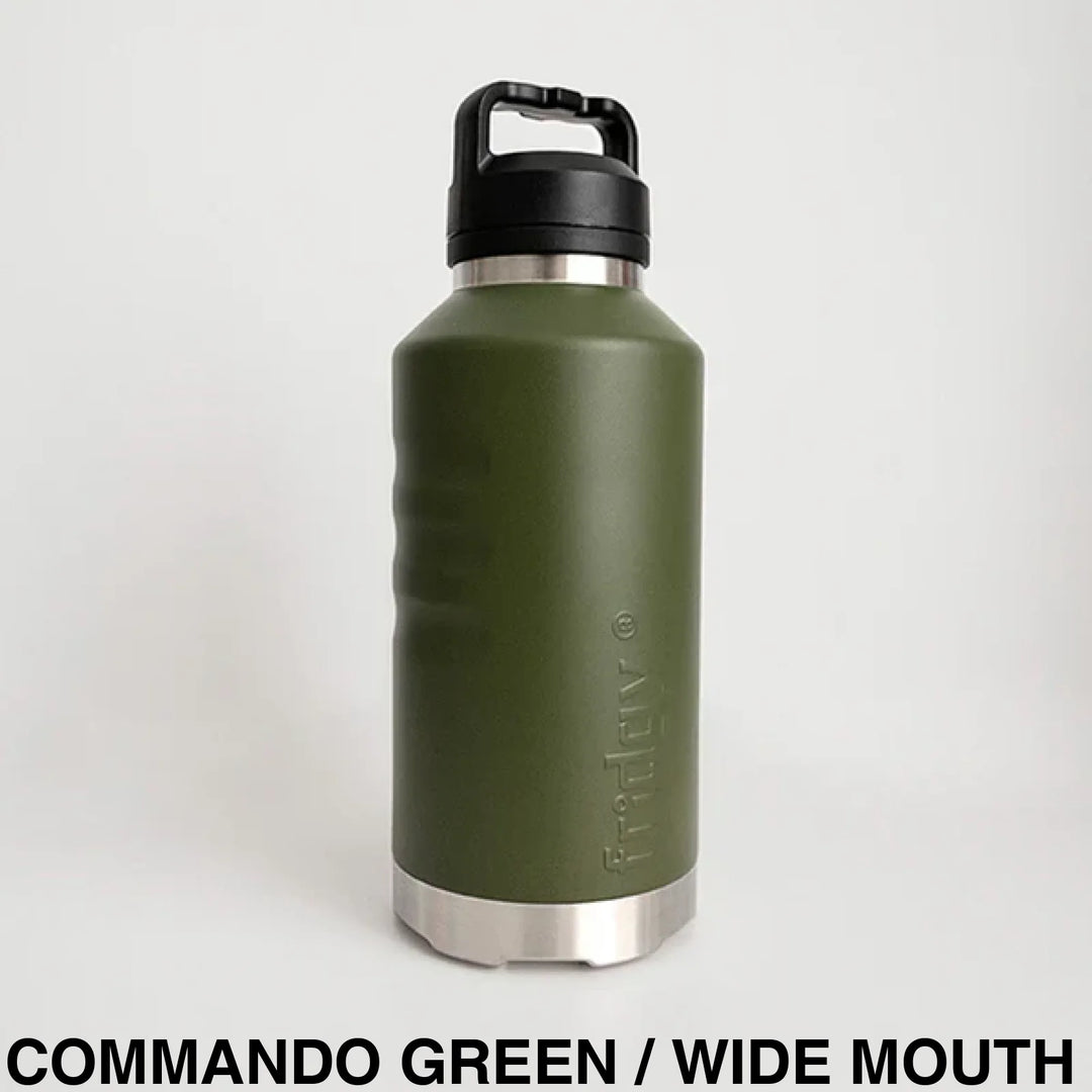 Fridgy 1.9L Insulated Bottle Commando Green / Sipper Straw Lid