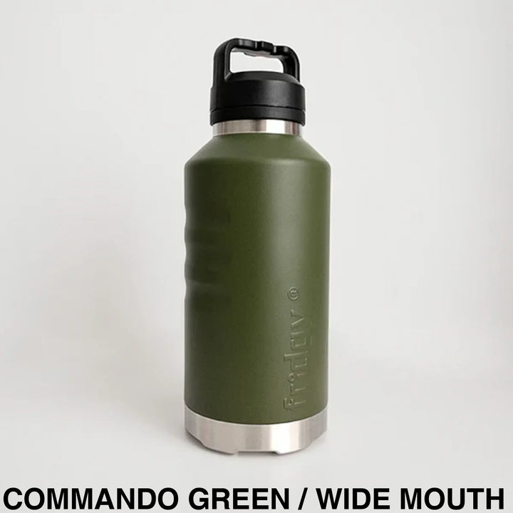 Fridgy 1.9L Insulated Bottle Commando Green / Sipper Straw Lid