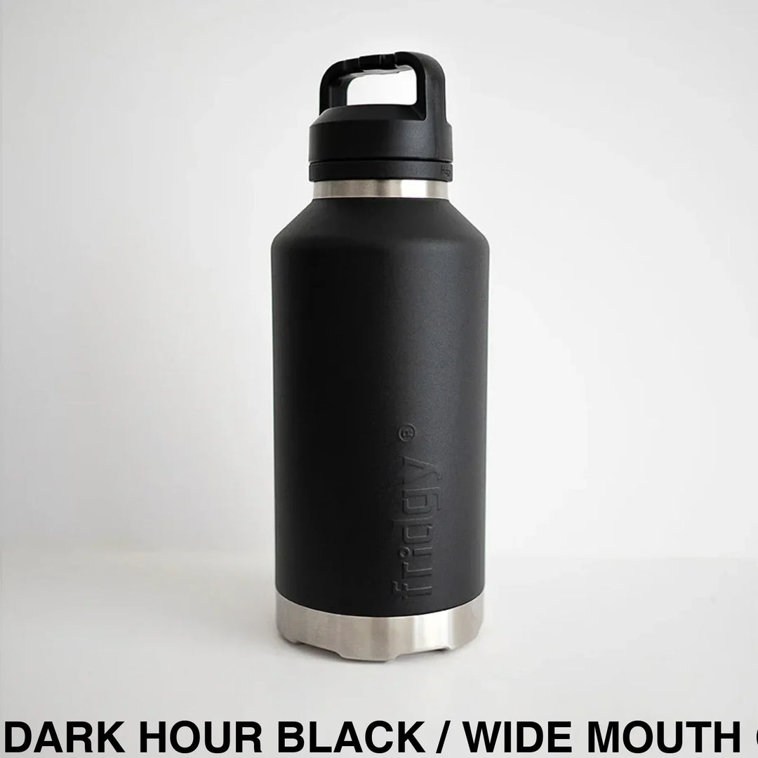 Fridgy 1.9L Insulated Bottle Dark Hour Black / Sipper Straw Lid