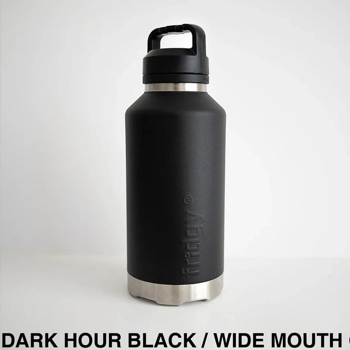 Fridgy 1.9L Insulated Bottle Dark Hour Black / Sipper Straw Lid