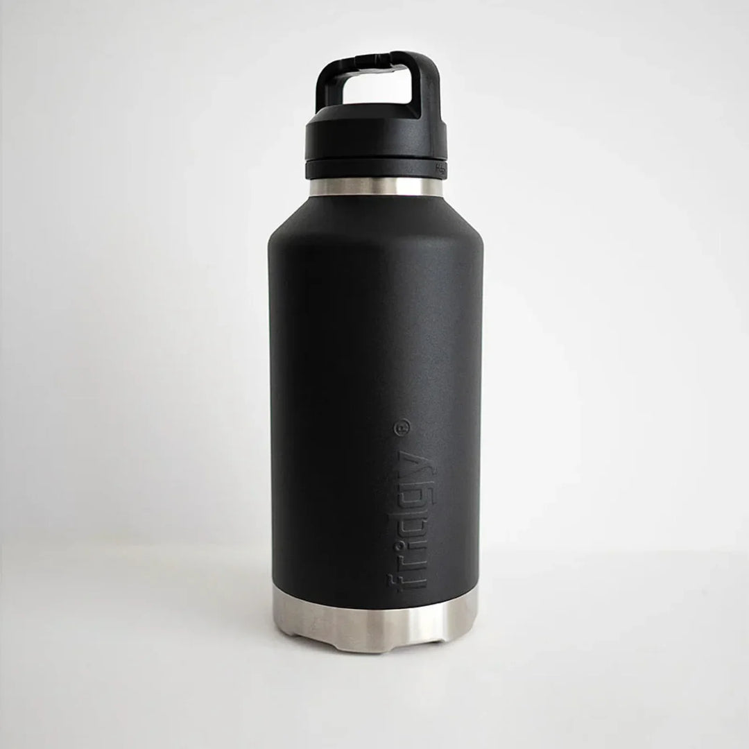 Fridgy 1.9L Insulated Bottle Dark Hour Black / Sipper Straw Lid