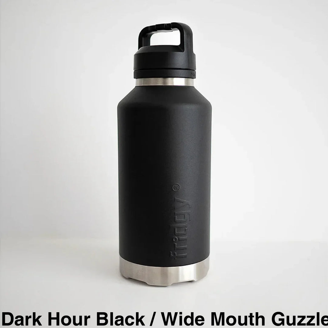 Fridgy 1.9L Insulated Bottle Dark Hour Black / Sipper Straw Lid