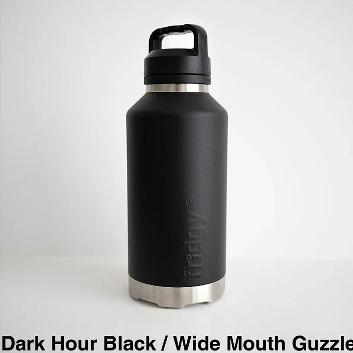 Fridgy 1.9L Insulated Bottle Dark Hour Black / Sipper Straw Lid