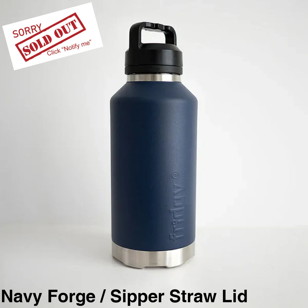 Fridgy 1.9L Insulated Bottle Navy Forge / Sipper Straw Lid