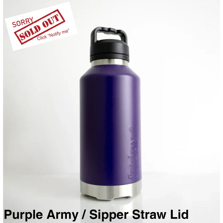 Fridgy 1.9L Insulated Bottle Purple Army / Sipper Straw Lid