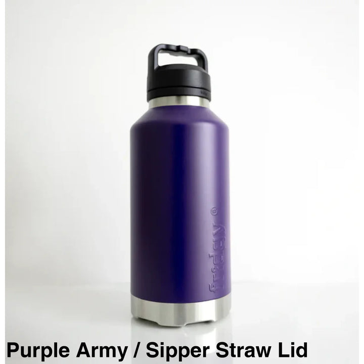 Fridgy 1.9L Insulated Bottle Purple Army / Sipper Straw Lid