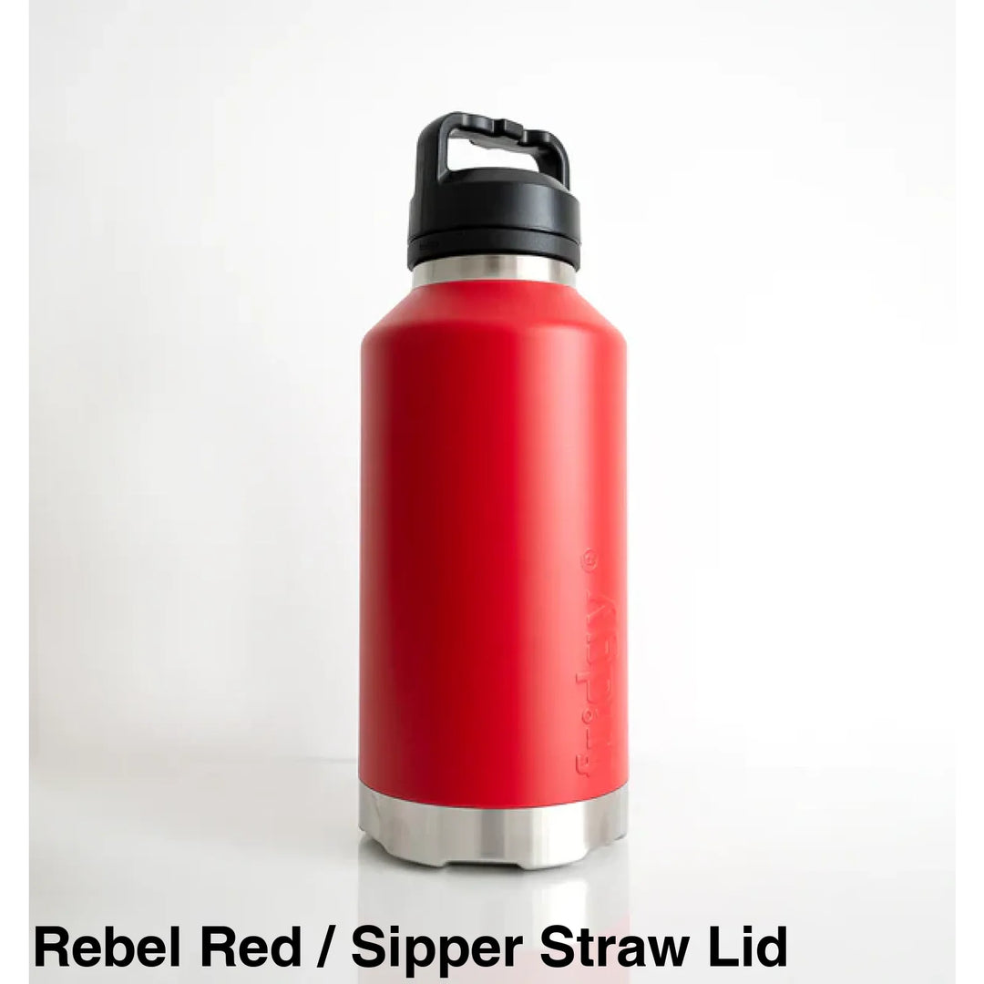 Fridgy 1.9L Insulated Bottle Rebel Red / Sipper Straw Lid