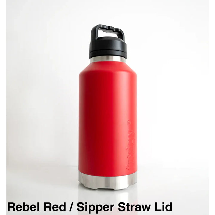 Fridgy 1.9L Insulated Bottle Rebel Red / Sipper Straw Lid