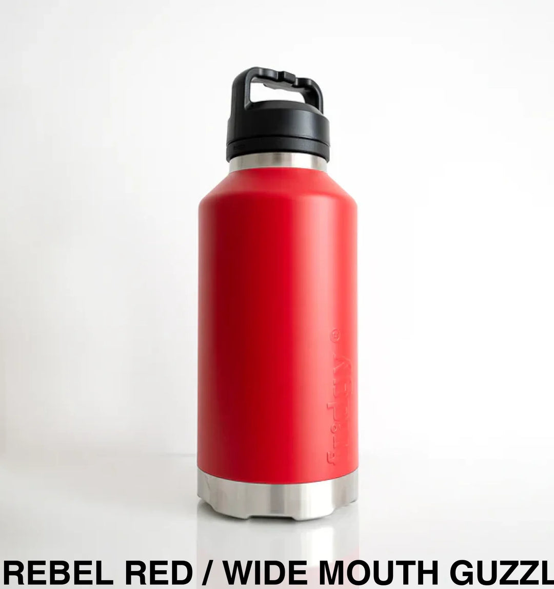 Fridgy 1.9L Insulated Bottle Rebel Red / Sipper Straw Lid