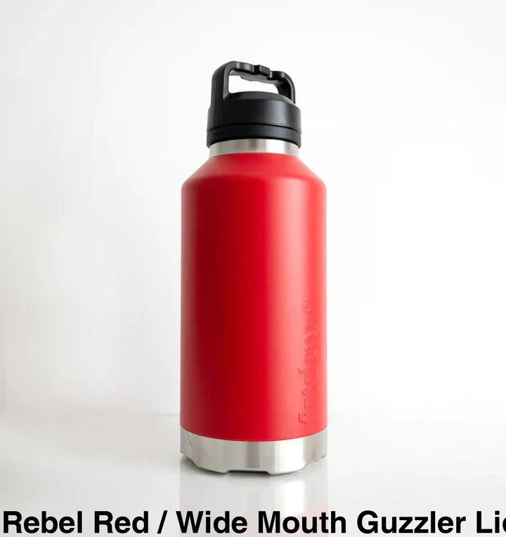 Fridgy 1.9L Insulated Bottle Rebel Red / Sipper Straw Lid