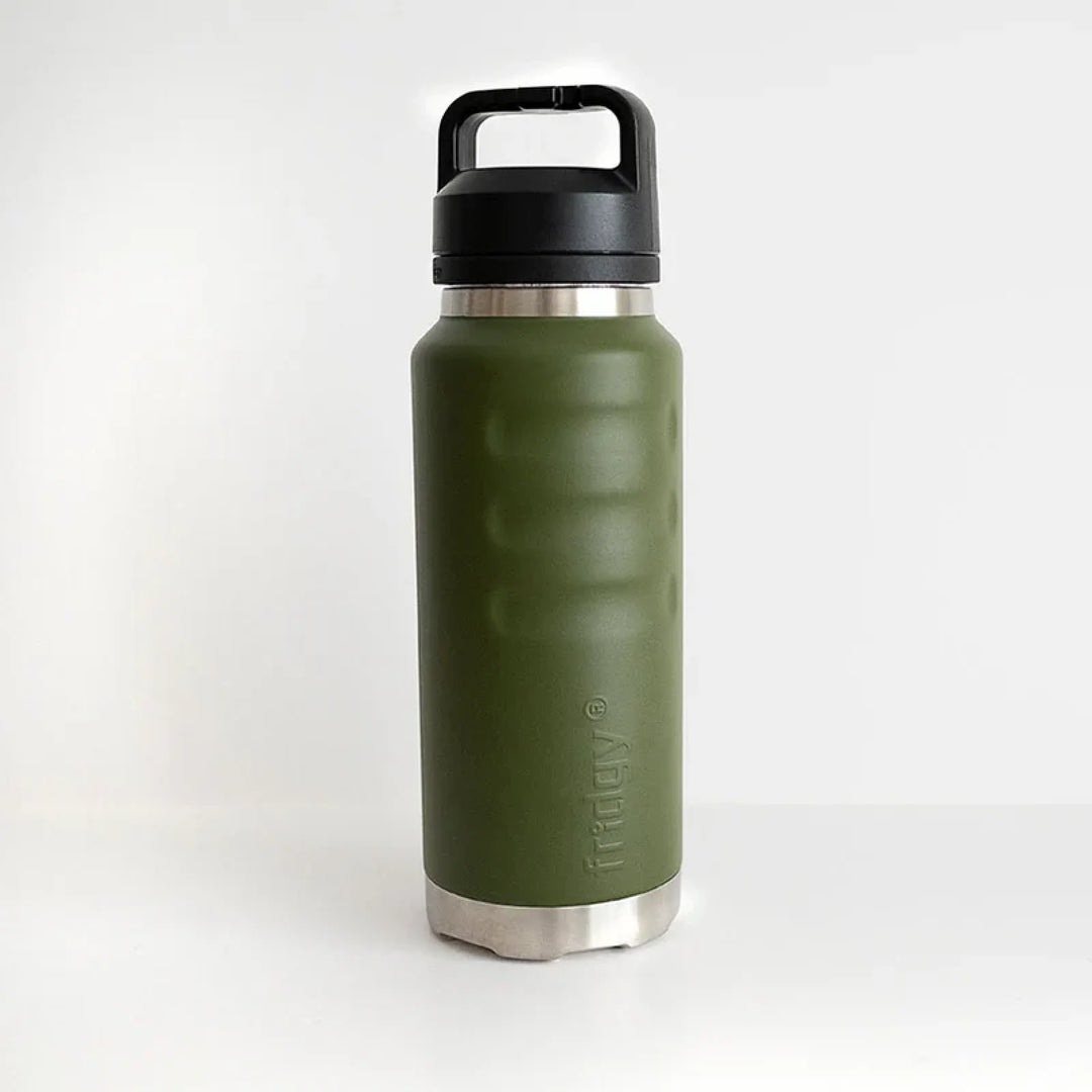 Fridgy 1080Ml Insulated Bottle - Wide Mouth Screw Lid Commando Green
