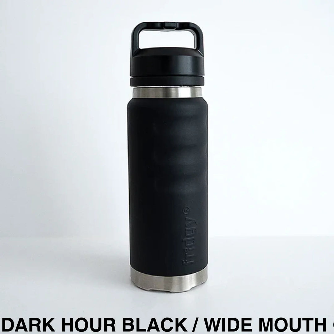Fridgy 1080Ml Insulated Bottle - Wide Mouth Screw Lid Dark Hour Black
