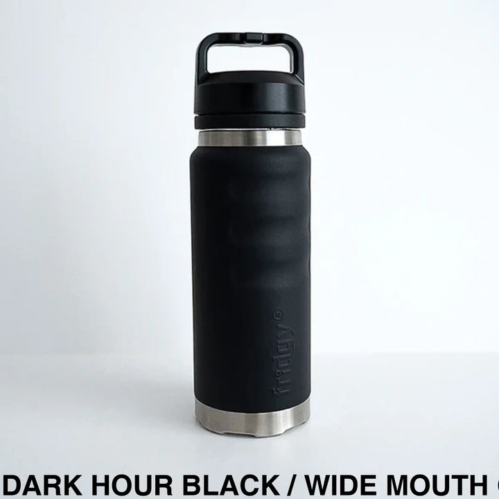 Fridgy 1080Ml Insulated Bottle - Wide Mouth Screw Lid Dark Hour Black
