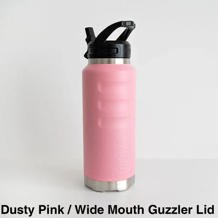 Fridgy 1080ml Insulated Bottle Dusty Pink / Wide Mouth Guzzler Lid