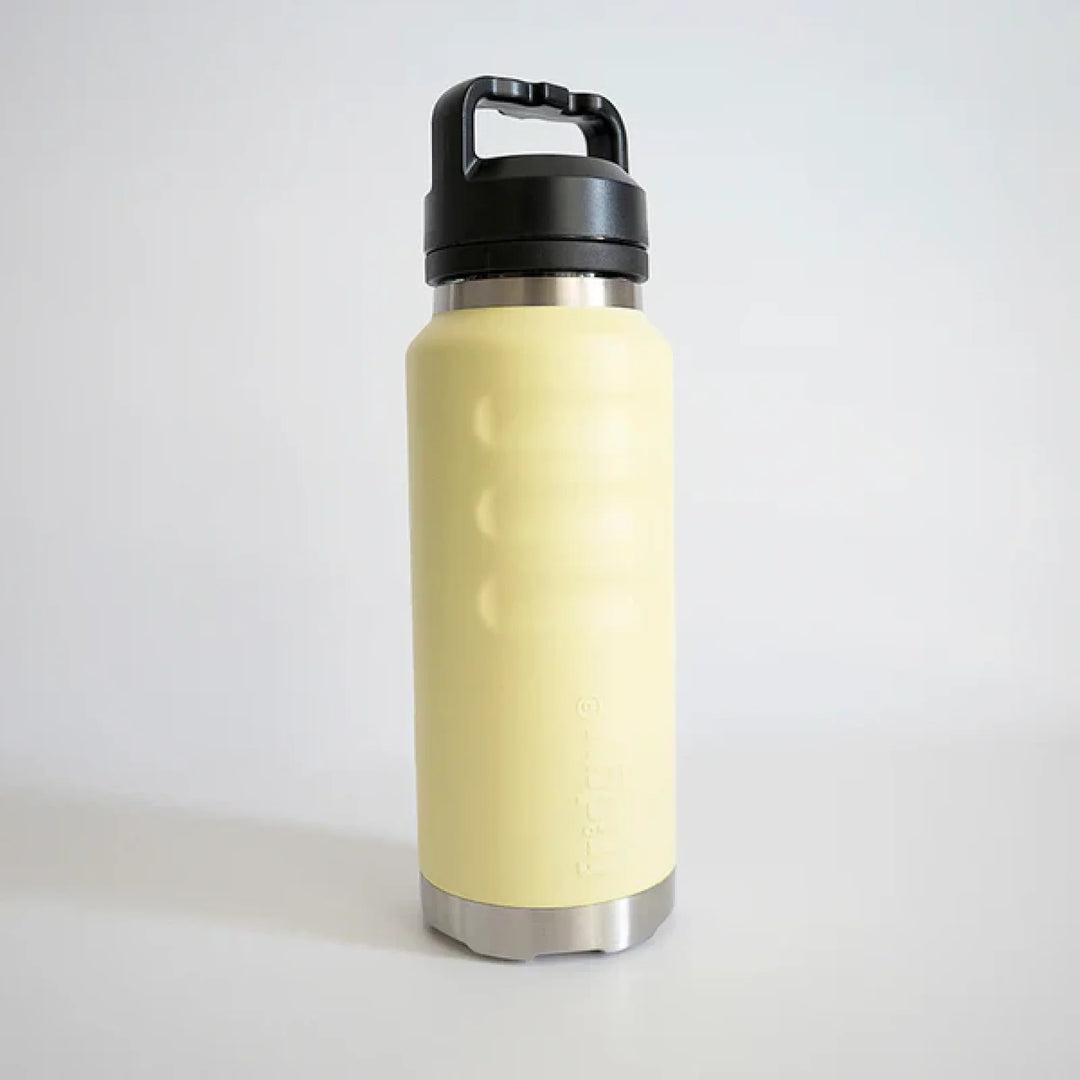 Fridgy 1080Ml Insulated Bottle Lemon Spritz / Wide Mouth Guzzler Lid