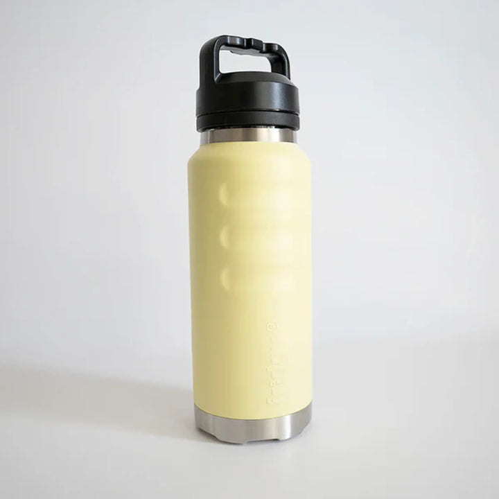 Fridgy 1080Ml Insulated Bottle Lemon Spritz / Wide Mouth Guzzler Lid