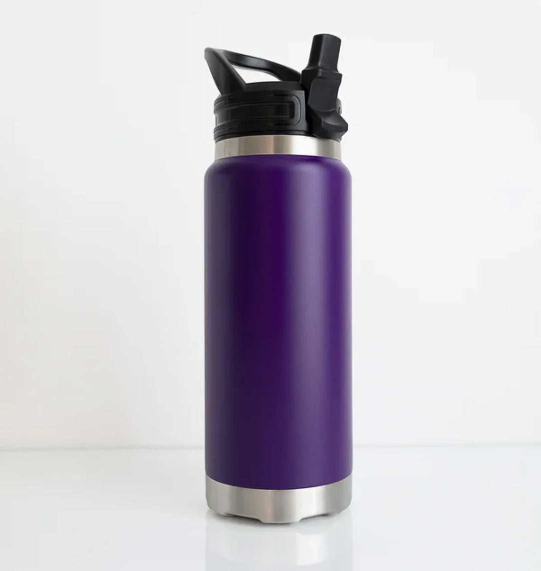 Fridgy 1080Ml Insulated Bottle Purple Army / Wide Mouth Guzzler Lid