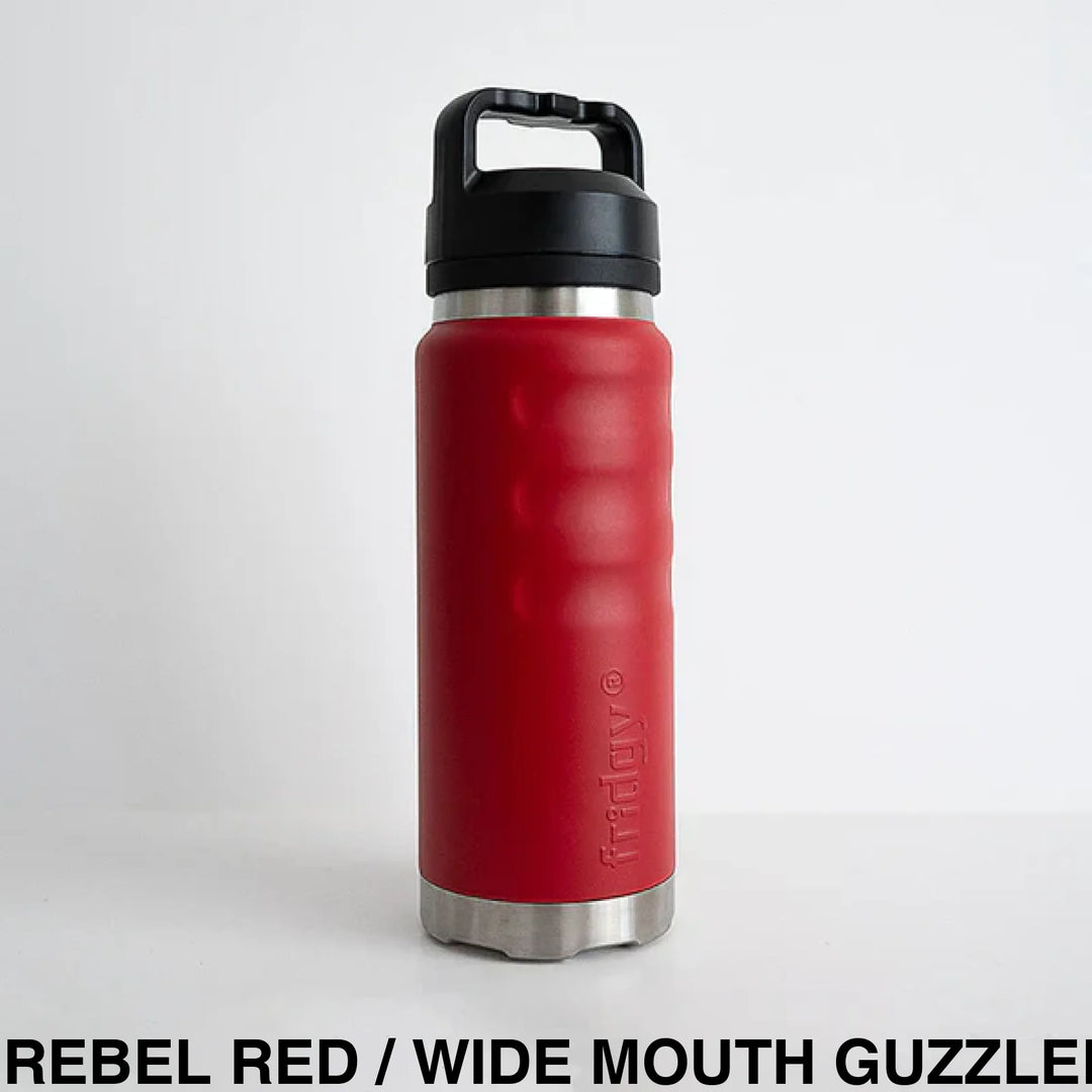 Fridgy 1080Ml Insulated Bottle - Wide Mouth Screw Lid Rebel Red