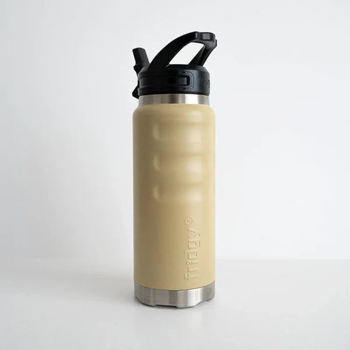Fridgy 1080ml Insulated Bottle Sandy Taupe / Wide Mouth Guzzler Lid