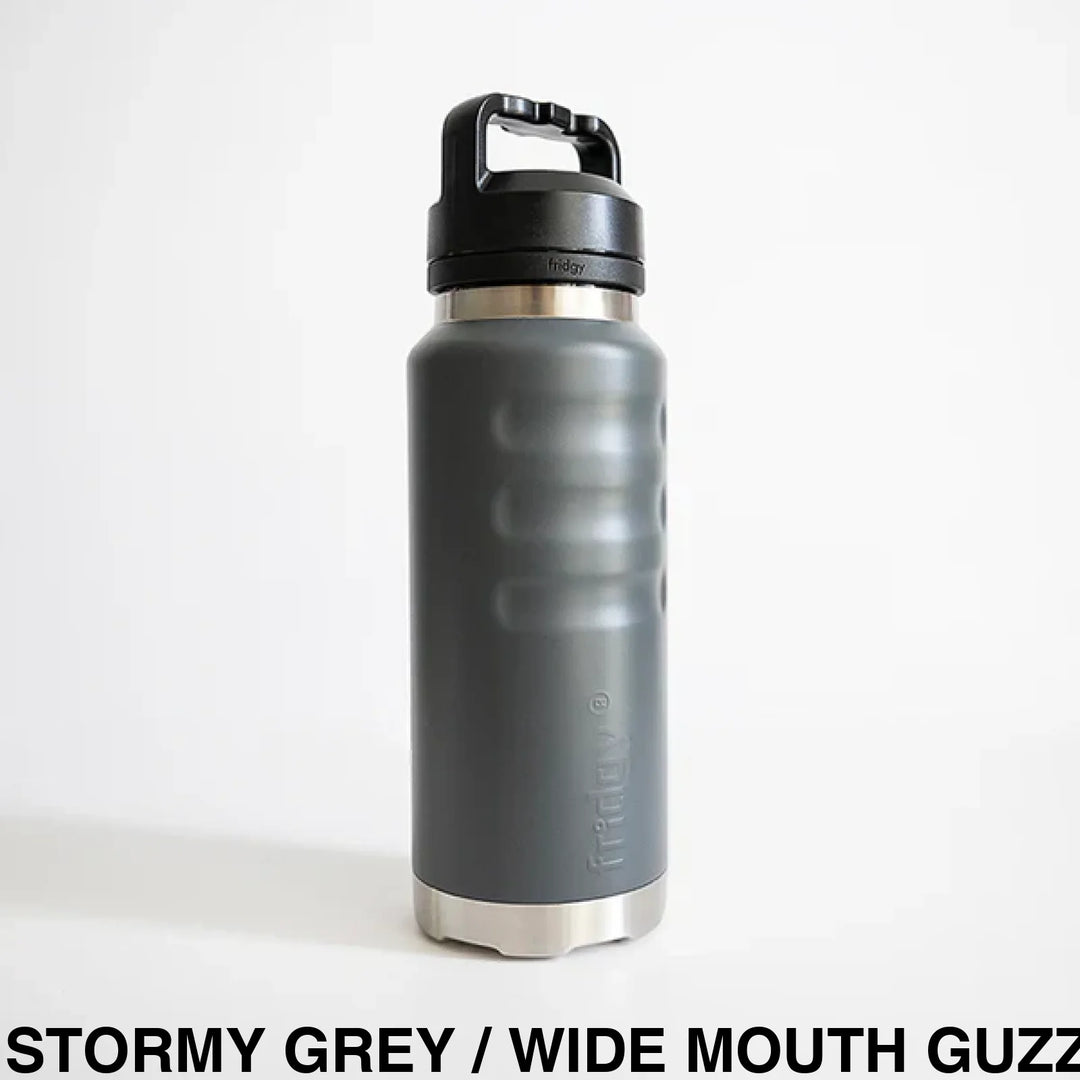 Fridgy 1080ml Insulated Bottle Stormy Grey / Wide Mouth Guzzler Lid