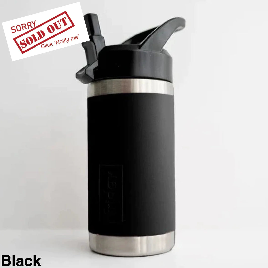 Fridgy 350Ml Kids Insulated Bottle - Sipper Lid Black