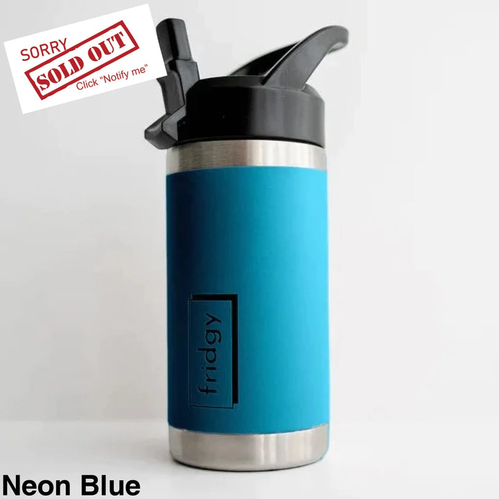 Fridgy 350Ml Kids Insulated Bottle - Sipper Lid Neon Blue