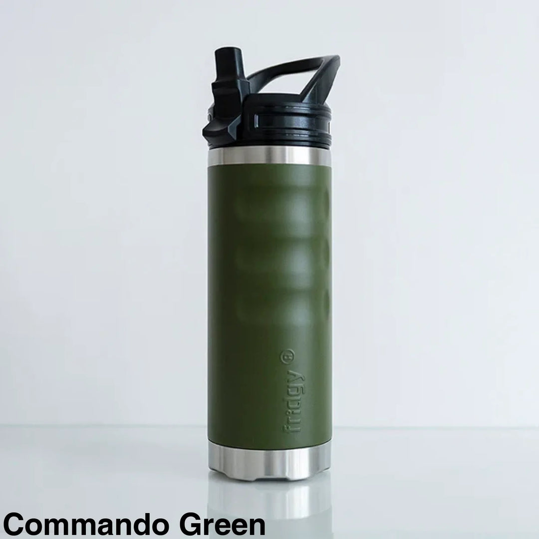 Fridgy 540Ml Insulated Bottle Sipper Commando Green