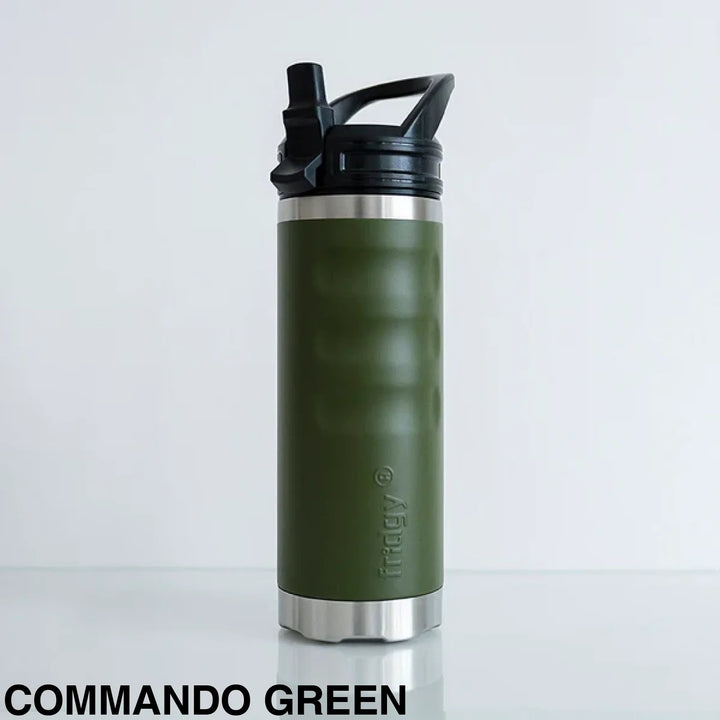 Fridgy 540Ml Insulated Bottle Sipper Commando Green