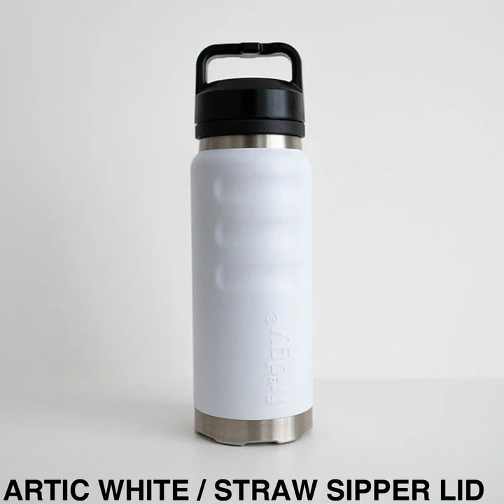 Fridgy 780ml Insulated Bottle Artic White / Straw Sipper Lid